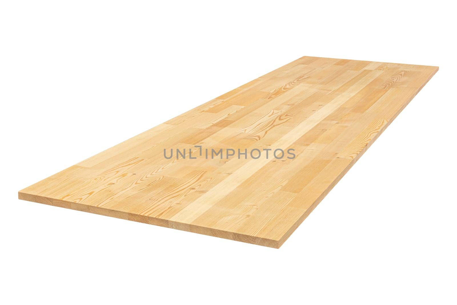 furniture board made of solid larch lamellar on a white background.photo