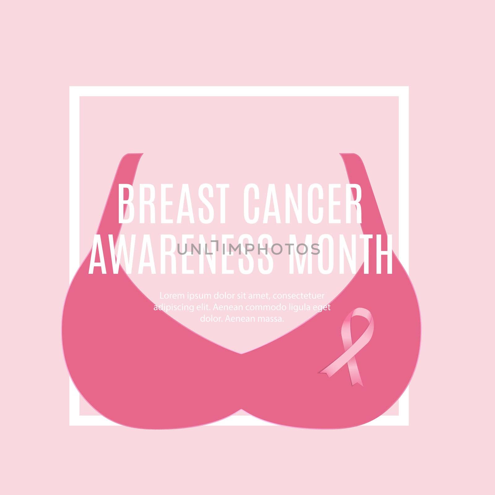 Breast Cancer Awareness Month Pink Ribbon Background Vector Illustration EPS10