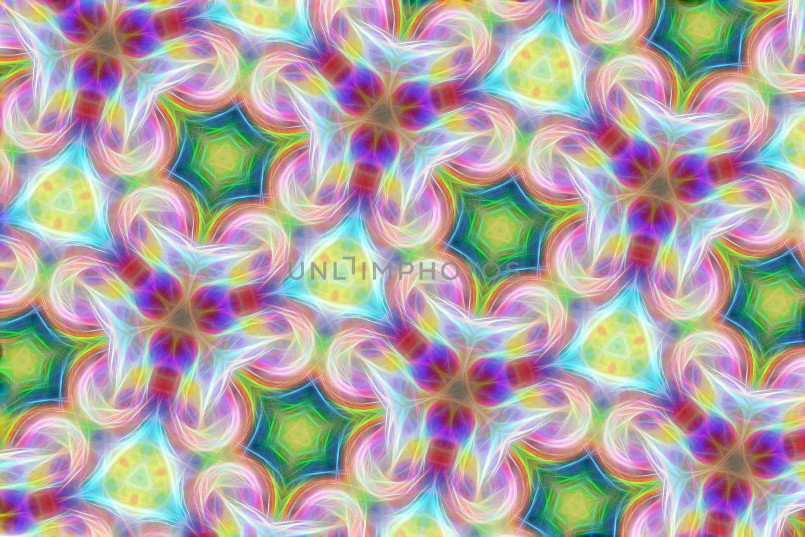 Abstract multicolored fractal neon background by Vvicca