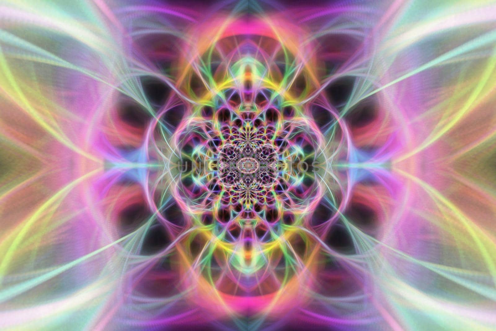 Abstract multicolored fractal neon background.