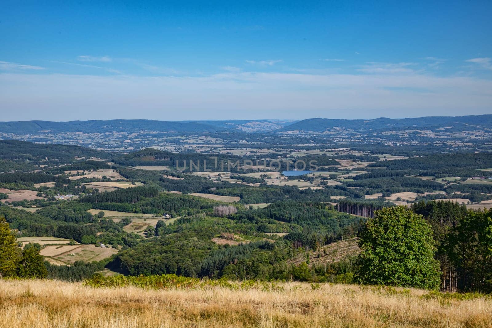 Panoramic view from the mont beuvray in the morvan in france saint leger sous beuvray