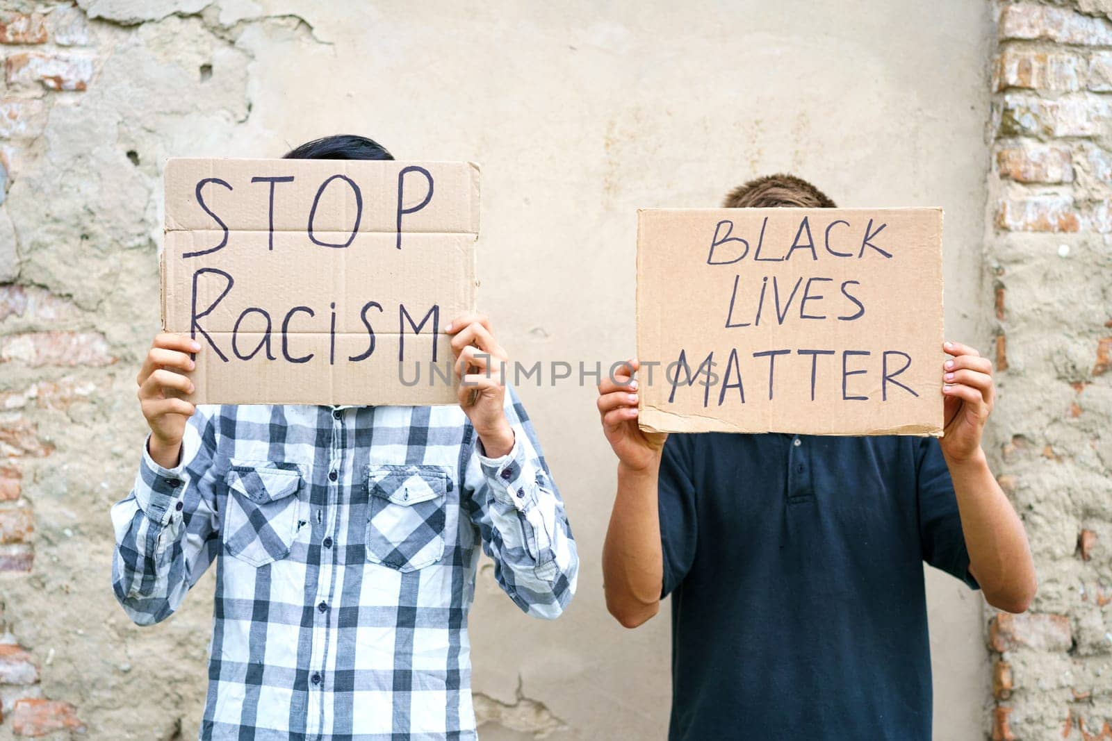 A men holds a cardboard with an inscription, black life by EkaterinaPereslavtseva