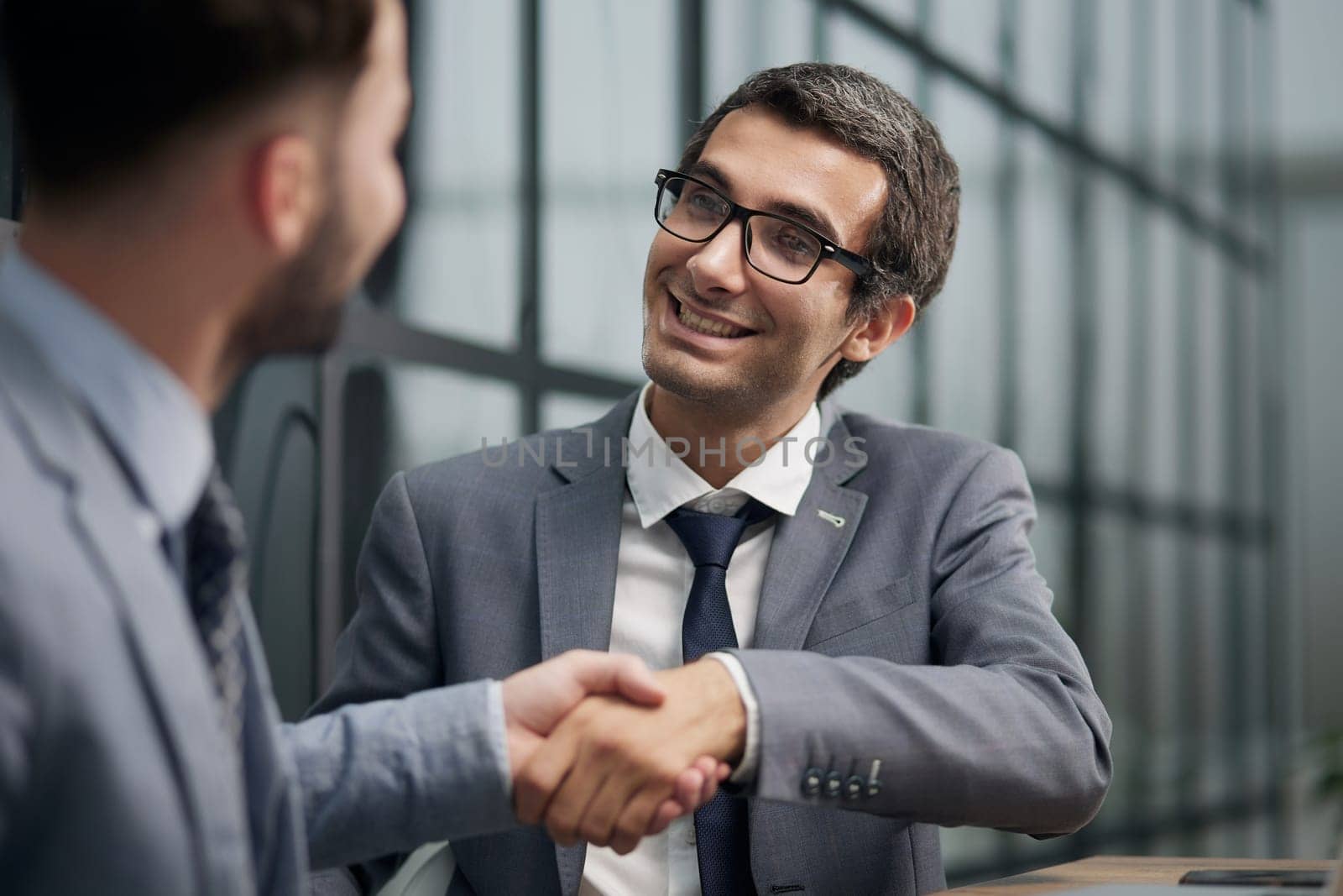 Man having a business meeting, recruitment or agreement.