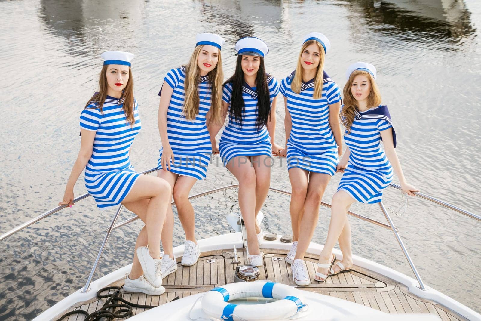 Whole girlfriends on a yacht in summer by EkaterinaPereslavtseva