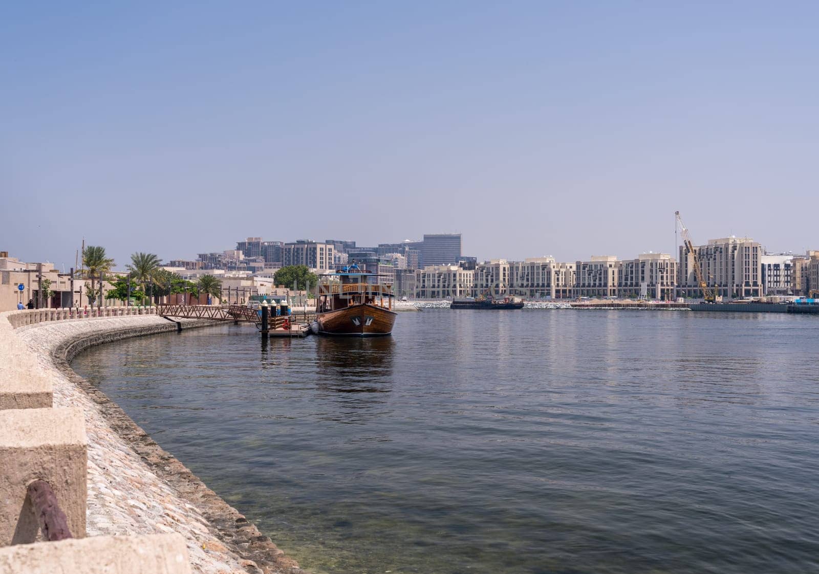 Cruise boat in the Creek in the Al Shindagha district and museum in Bur Dubai