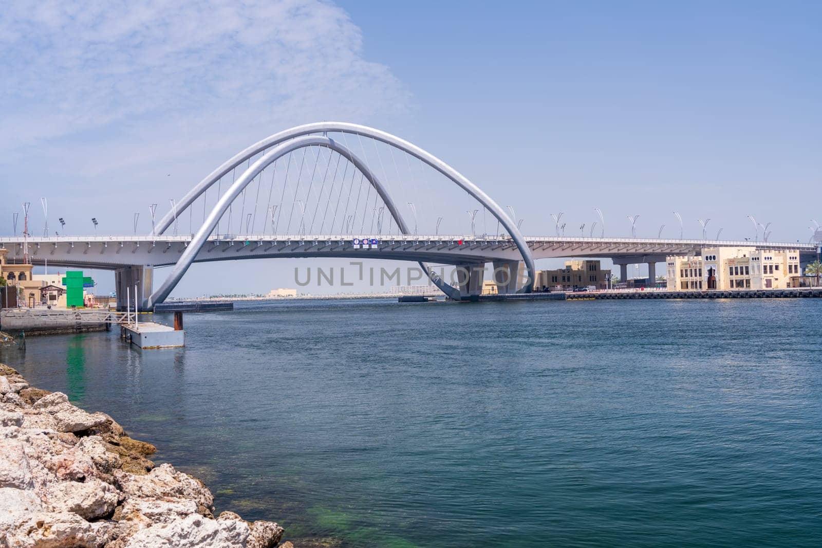 Infinity bridge across the Creek in the Al Shindagha district and museum in Bur Dubai