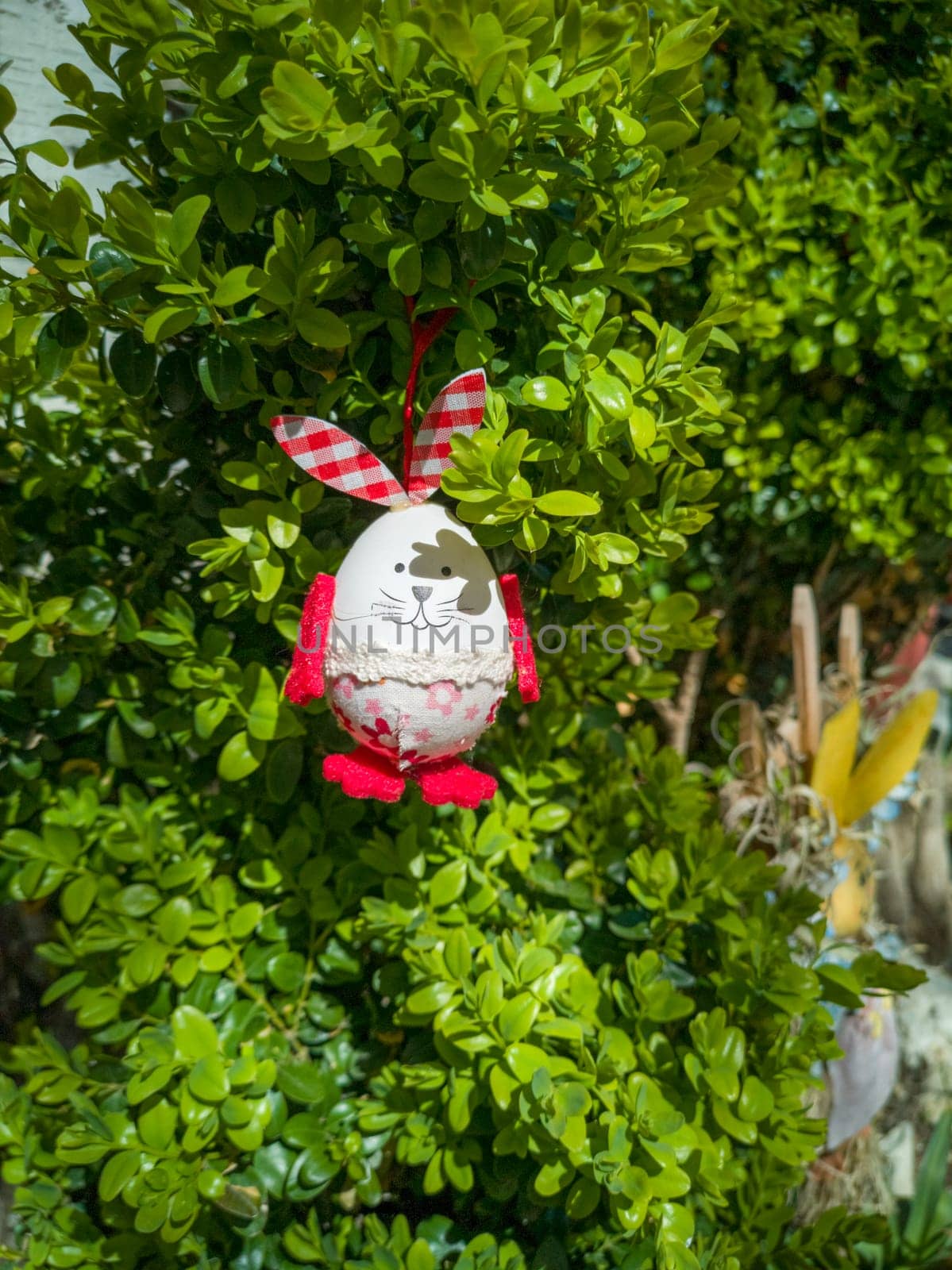 Easter Eggs on the trees. Traditional bulgarian national decoration for Easter. Bulgaria, Nesebar,