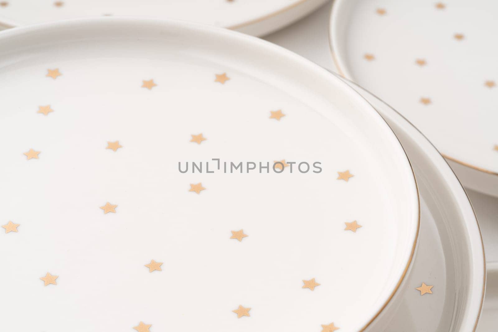 The ceramic plates isolated on white background