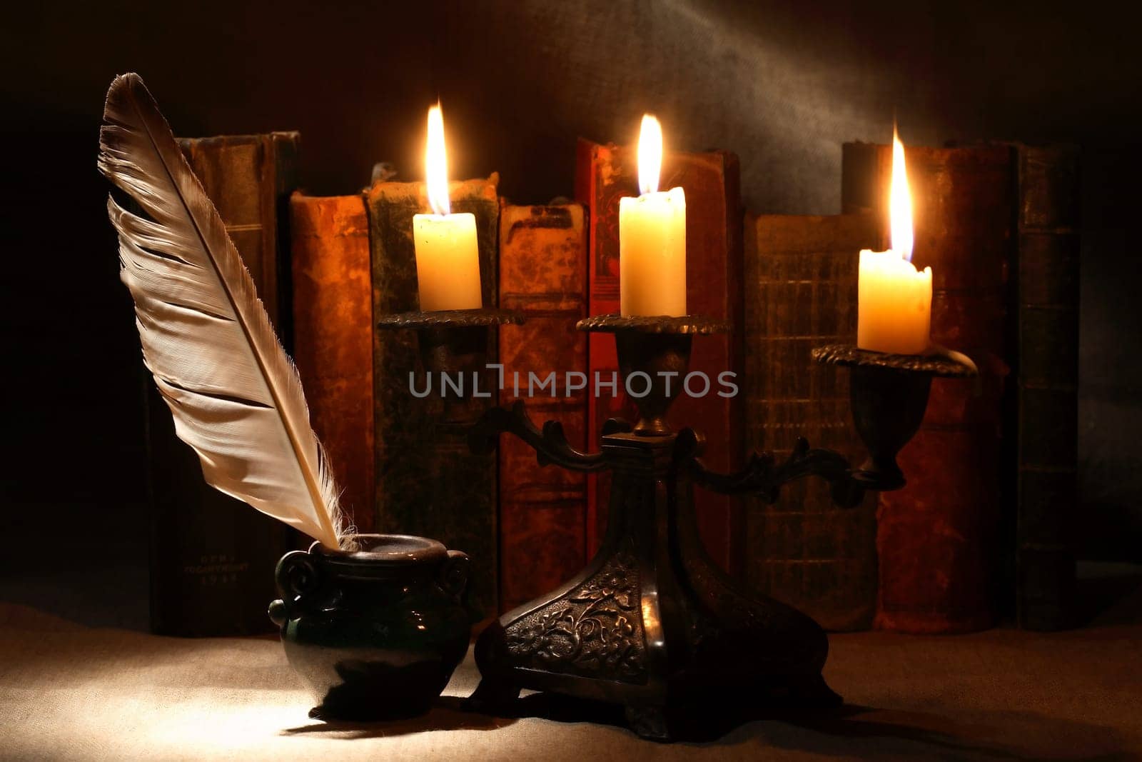 Old Books And Candles by kvkirillov