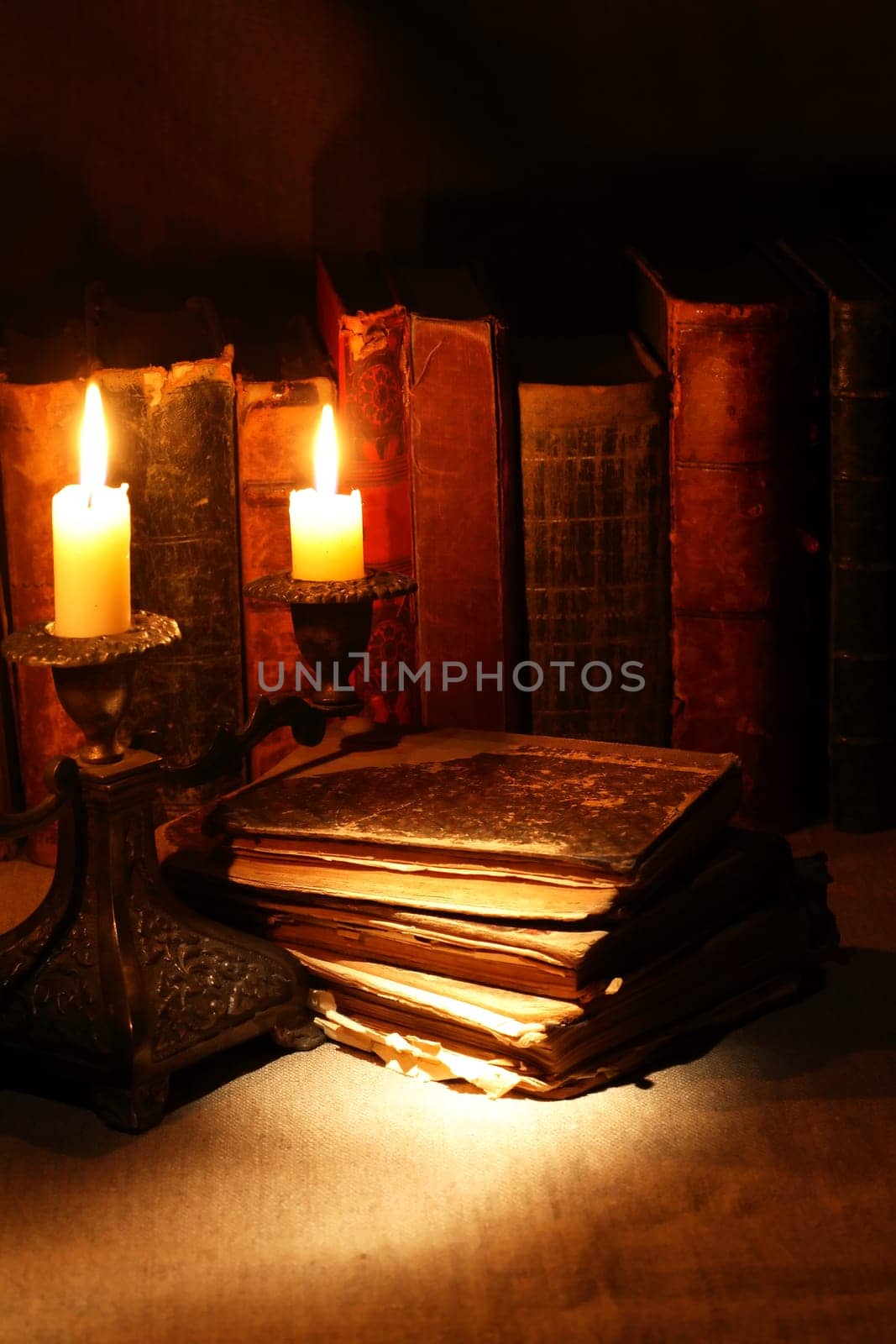 Old Books And Candles by kvkirillov