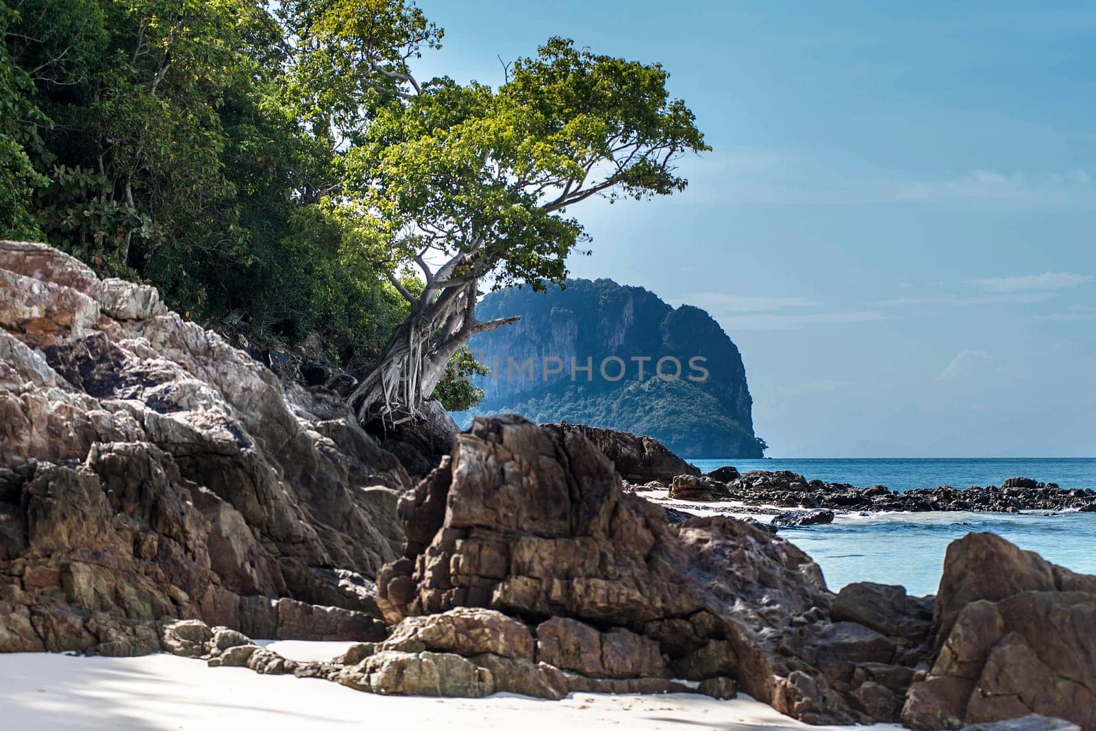 The bamboo beach in the nature reserve of Ko Mai Phai island