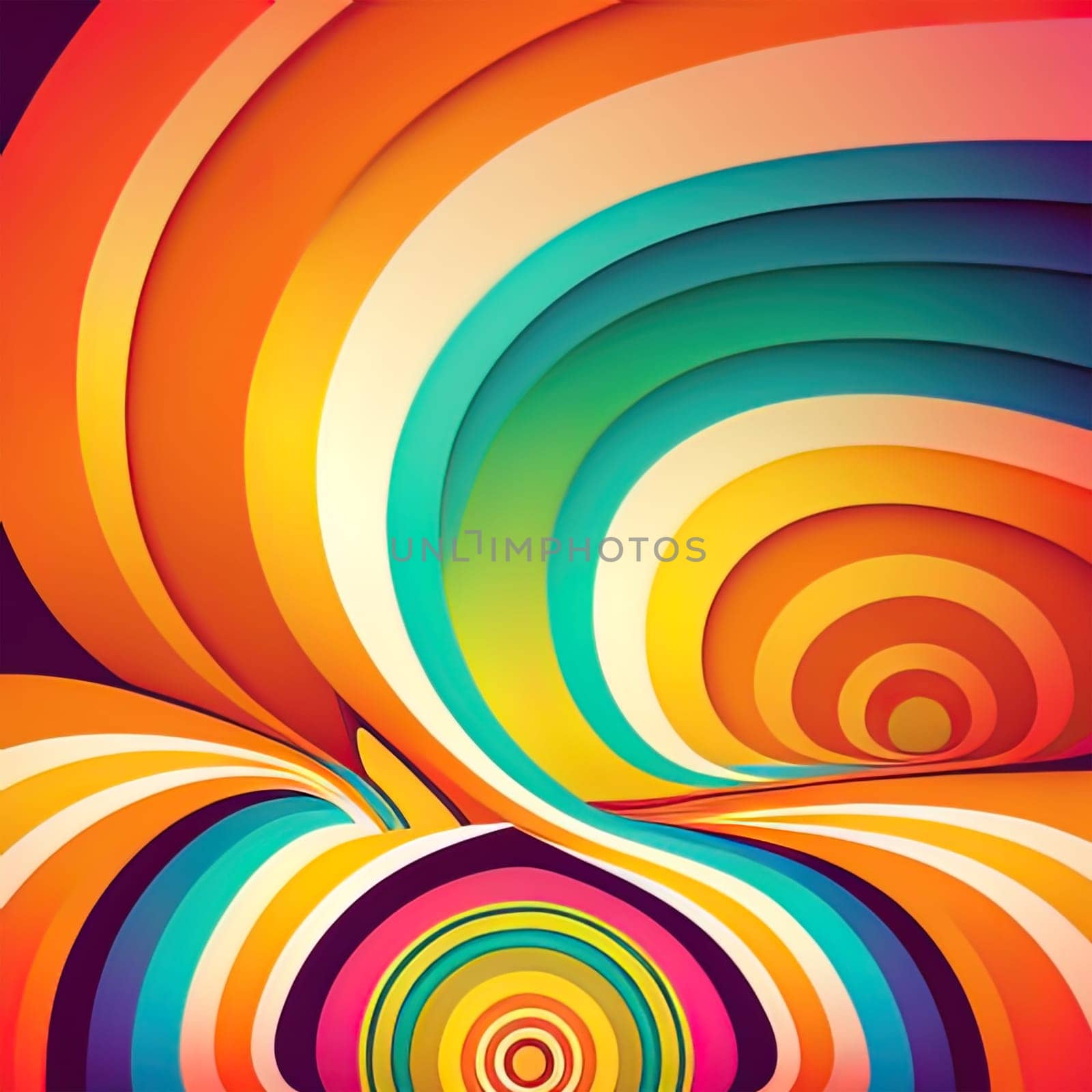Retro groovy Gradient striped background by Dustick
