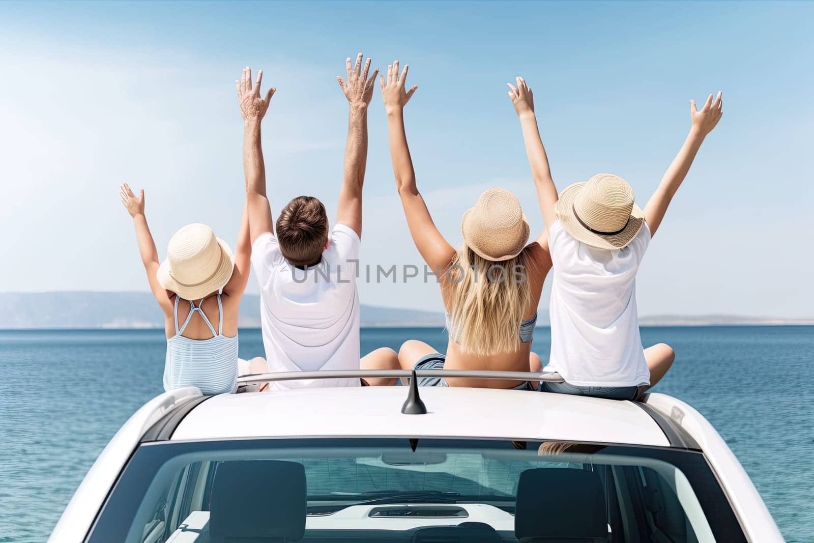 Family summer vacation. Summer holidays and car travel concept