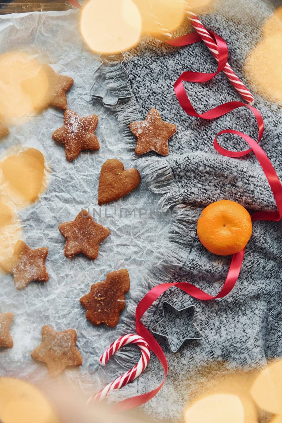 Sweets and cookies. Christmas background with holiday decoration.