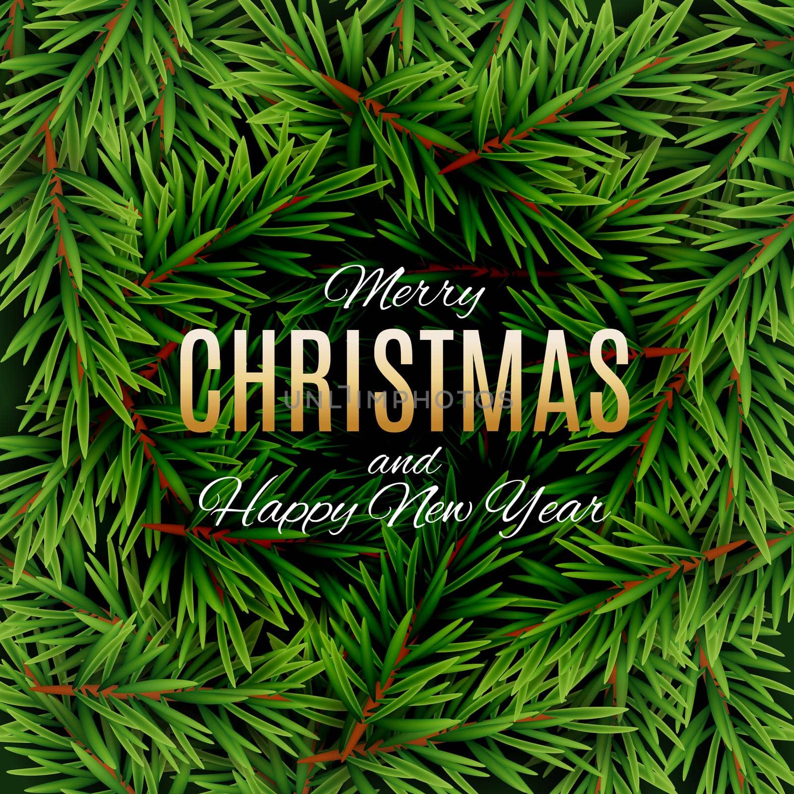 Merry Christmas and New Year Background. Vector Illustration by yganko