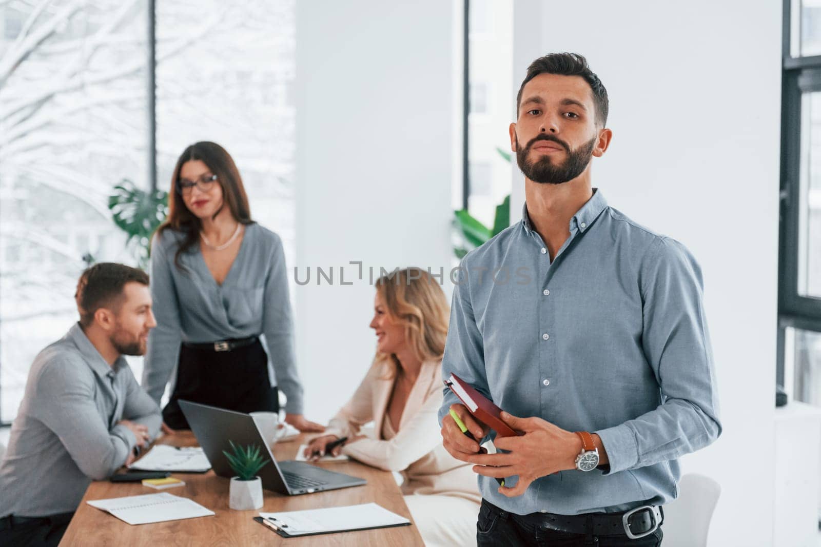 Smart employees. Group of business people that working on the project in the office.