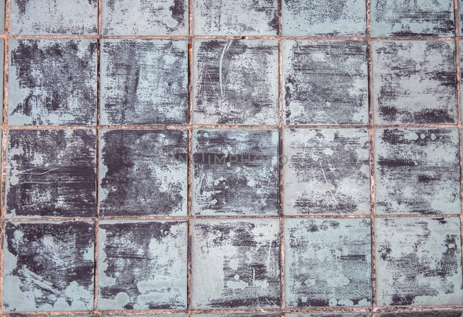 grey-blue shabby tile wall, abstract pattern mosaic background, textured wall or floor in bathroom, Space For Text. High quality photo