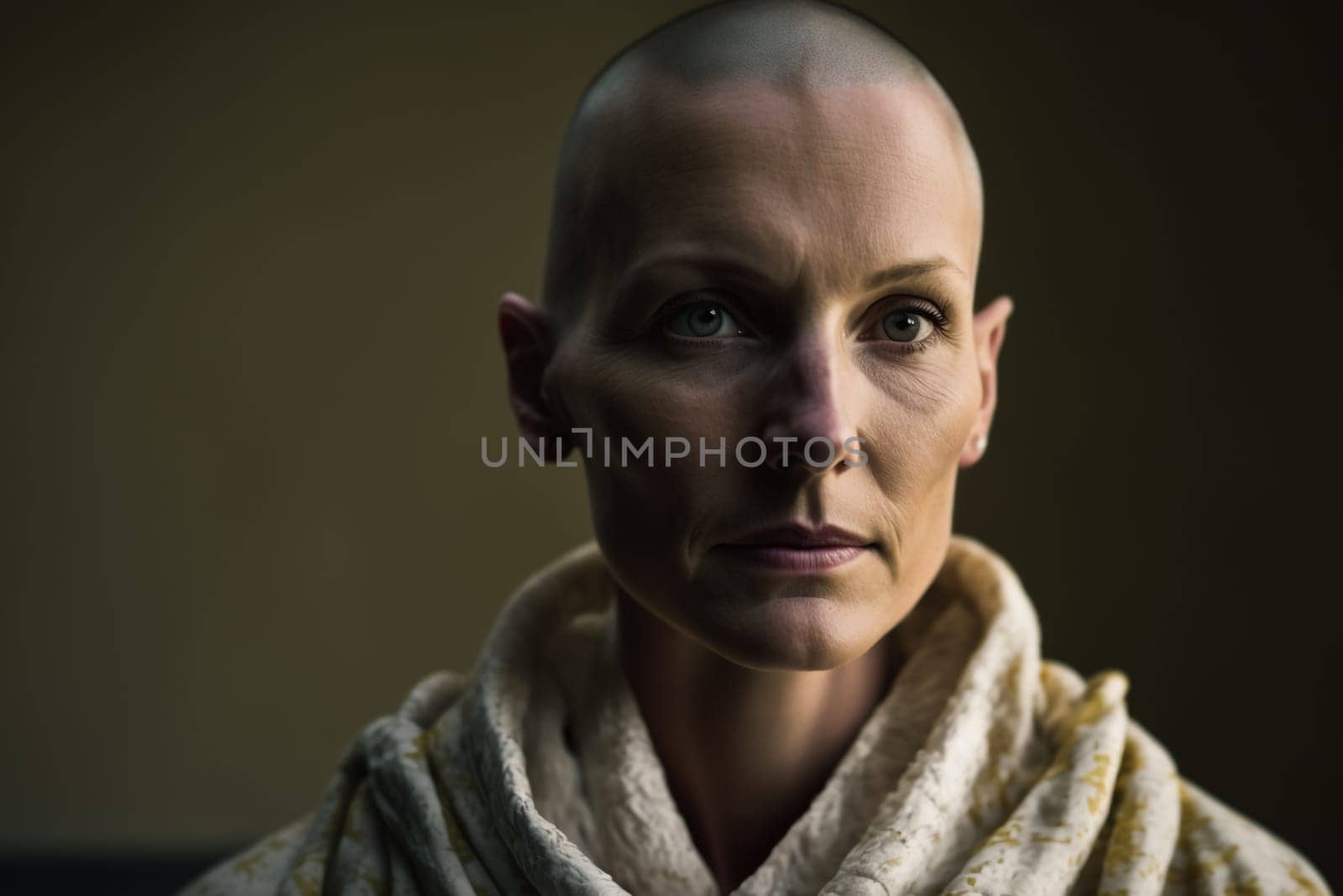 Oncology. Cancer cells. Chemotherapy. Portrait patient feels optimistic, supports sick people, volunteers. Faith in the future. Fighting to win. Treatment and recovery. .