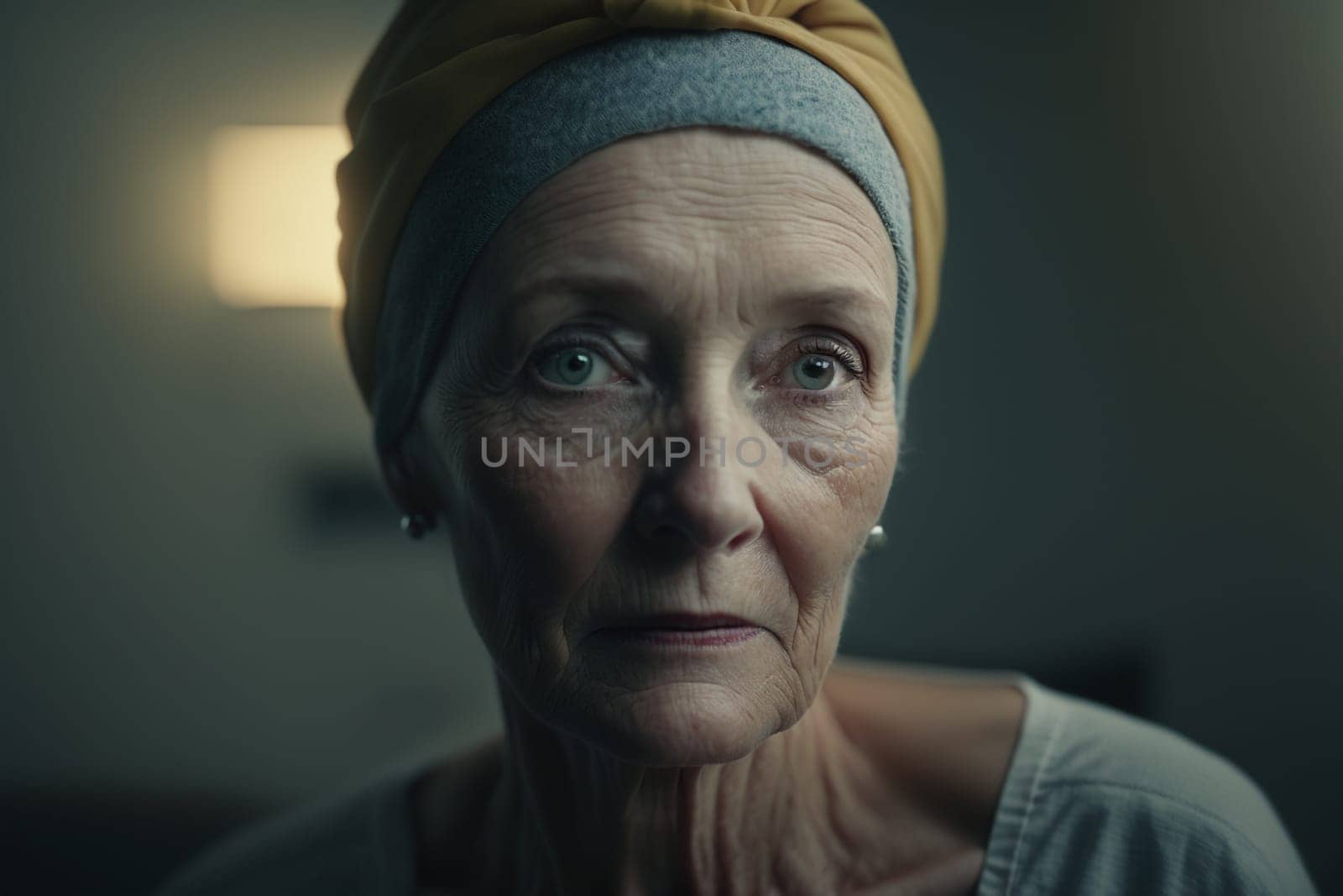 Oncology. Cancer cells. Chemotherapy. Portrait patient feels optimistic, supports sick people, volunteers. Faith in the future. Fighting to win. Treatment and recovery. .