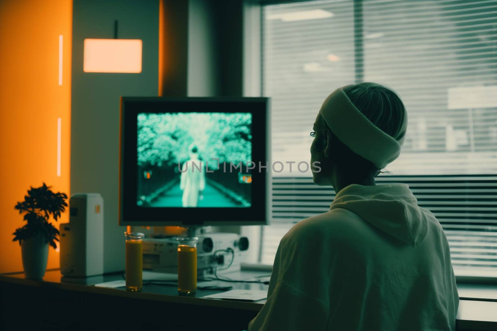 Oncology. Cancer cells. Chemotherapy. Portrait patient feels optimistic, supports sick people, volunteers. Faith in the future. Fighting to win. Treatment and recovery. .