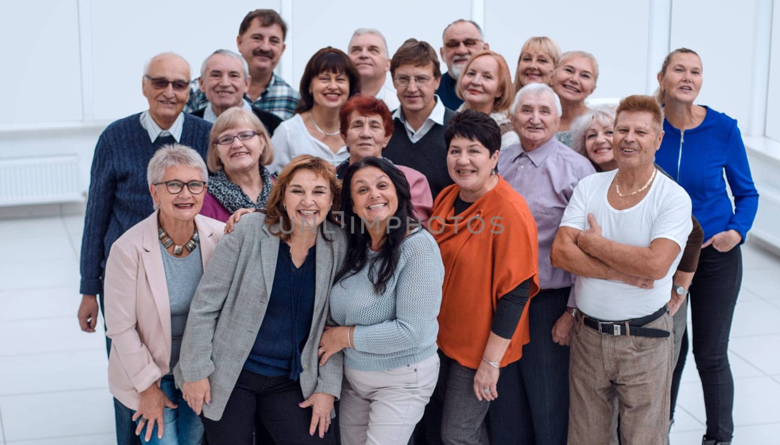 group of people aged full height indoors