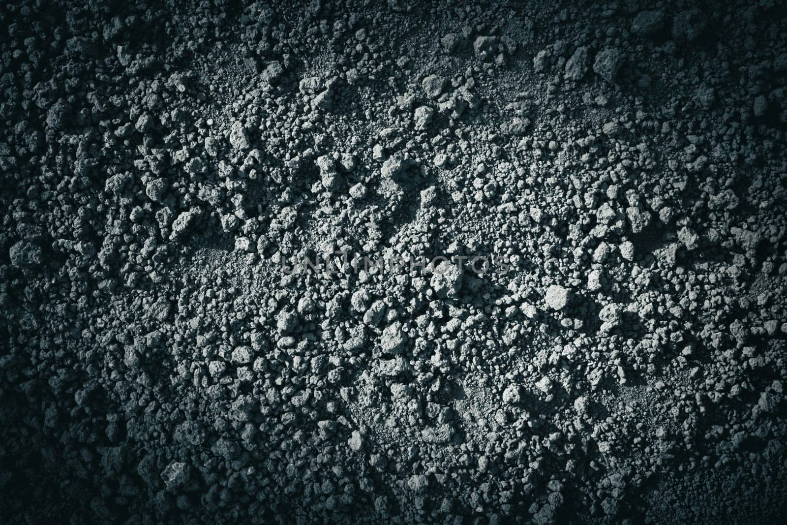 Clods soil dirt background black and white. Light black and white background soil ground dirt texture earth soil texture ground earth dirt abstract texture vignette. Ground background vignette effect by synel