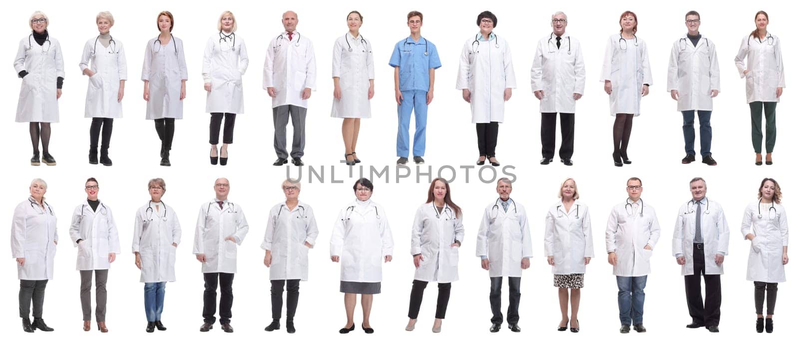 group of doctors in full length isolated on white by asdf