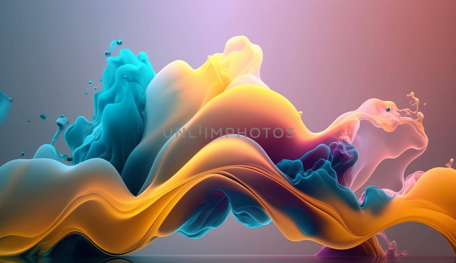 Liquid abstract background. Gradient splashes of liquid. Illustration.