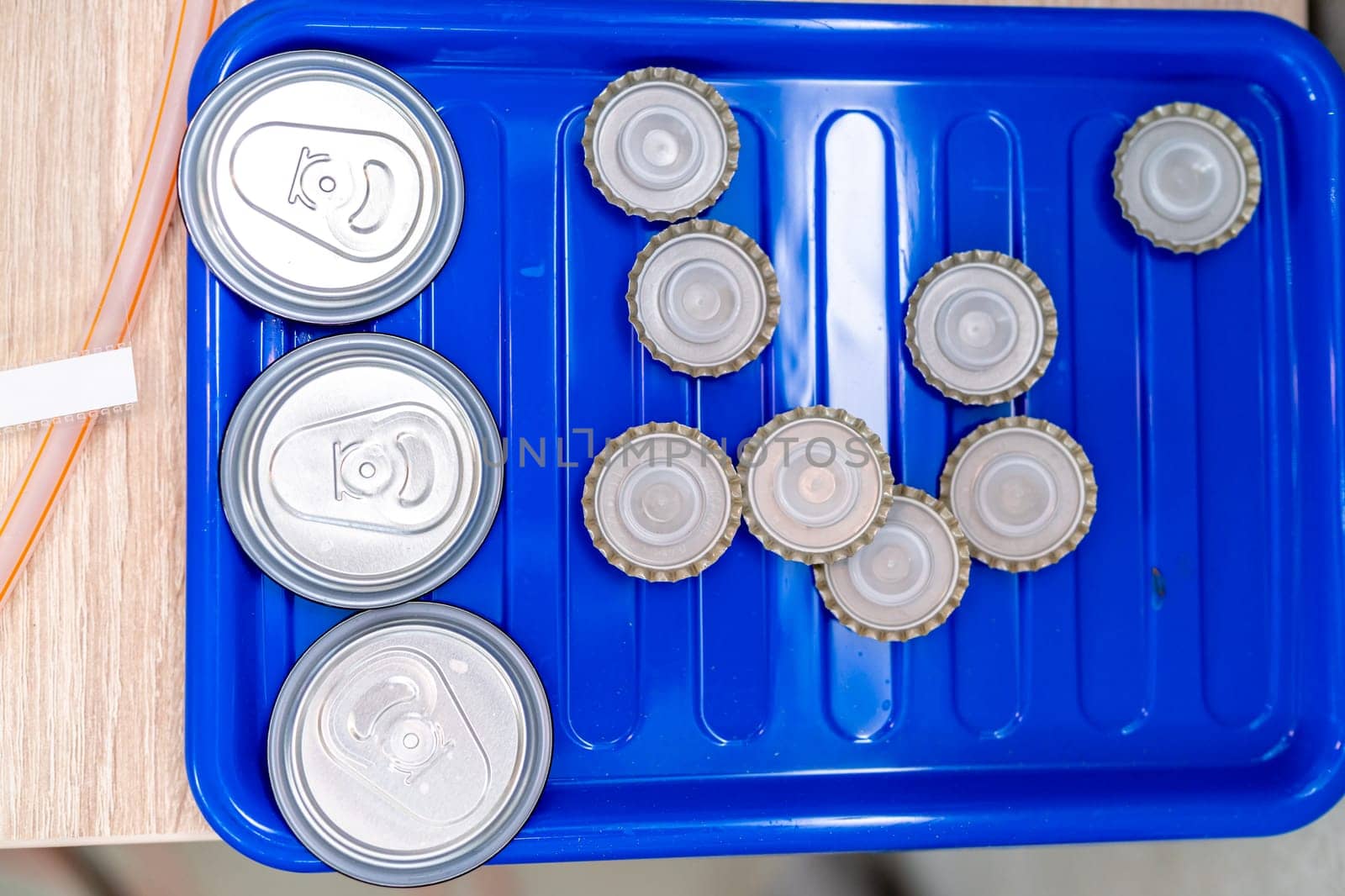 caps from beverage bottles and cans. High quality photo