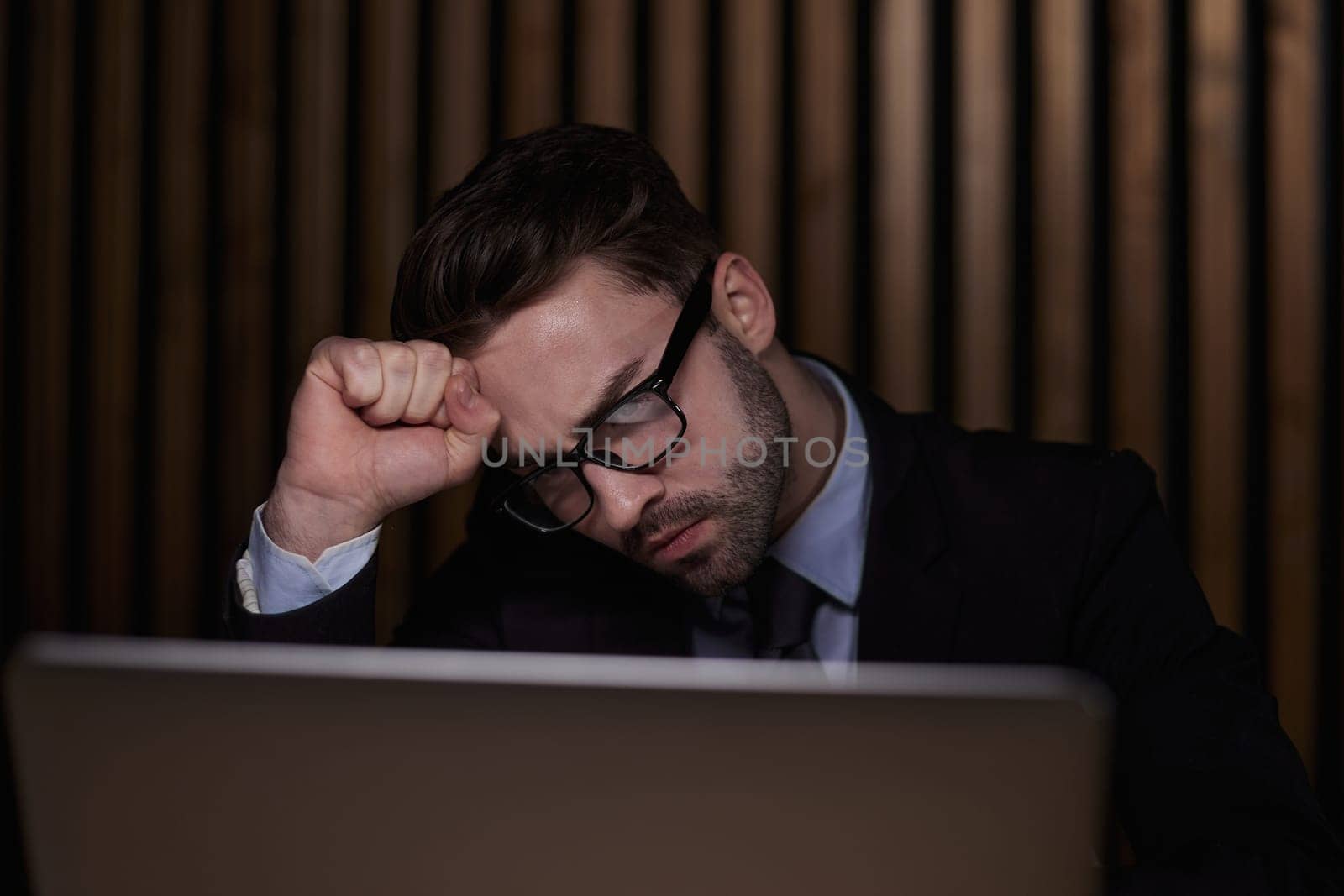 Thoughtful business man at his work place