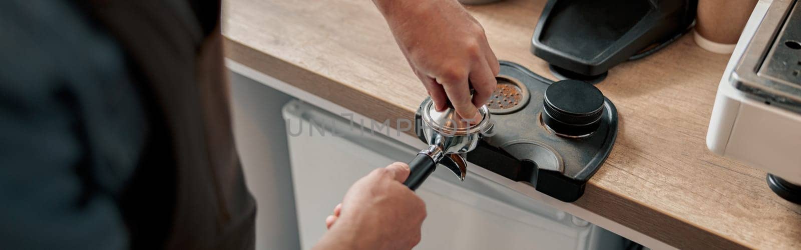 Process of preparing coffee tablet before instaling it into the coffee machine