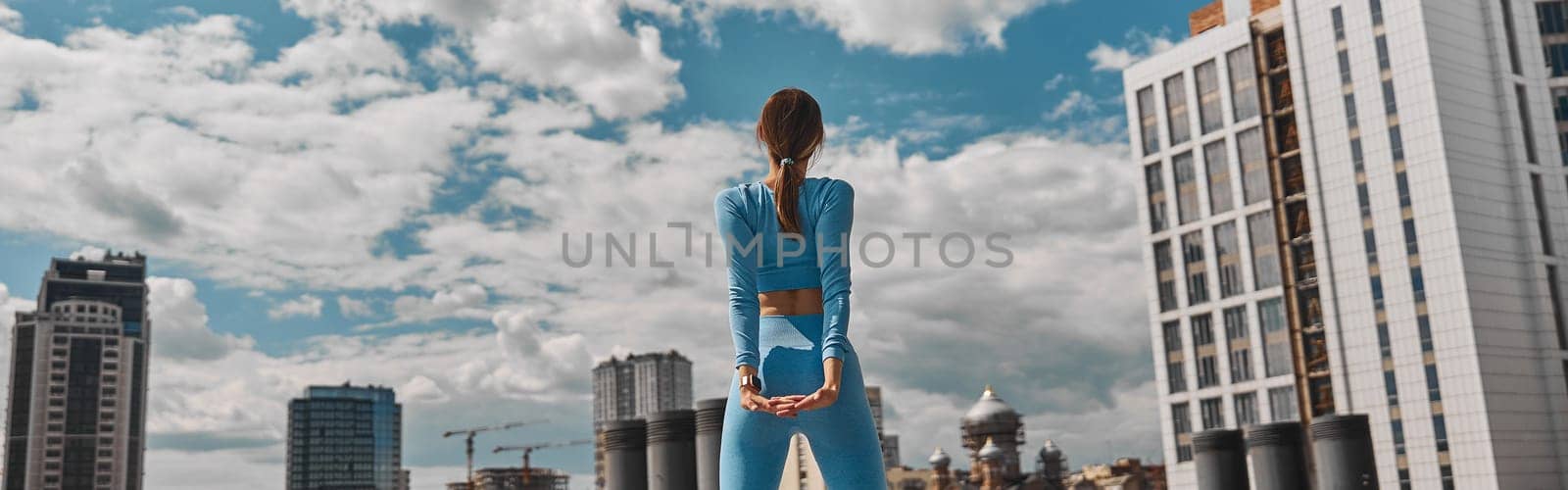 Beautiful fit young woman jogger is running outdoors by Yaroslav_astakhov