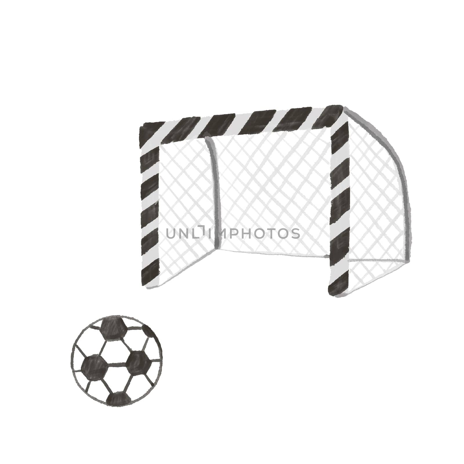 Soccer goal and ball. Football Graphic illustration isolated on white by ElenaPlatova