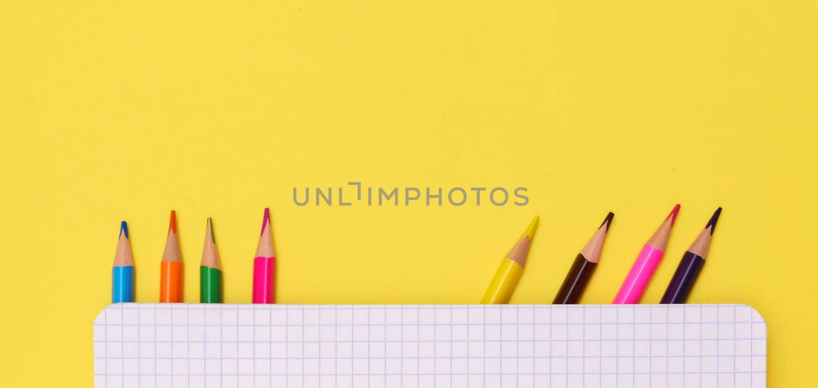 Stationery on a yellow background by EkaterinaPereslavtseva