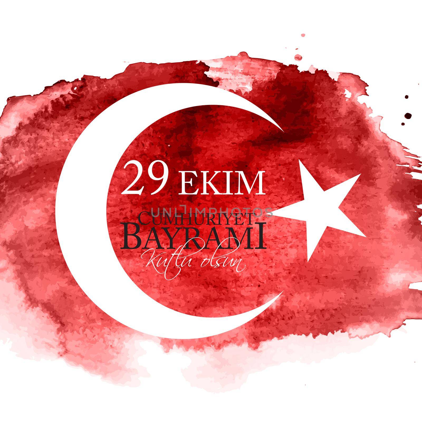 29 Ekim Cumhuriyet Bayrami kutlu olsun. Translation: 29 october Republic Day Turkey and the National Day in Turkey, Happy holiday. Vector Illustration EPS10