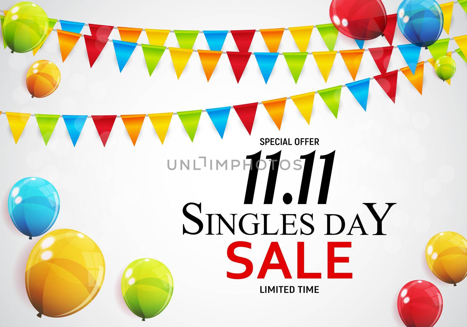 November 11 Singles Day Sale. Vector Illustration EPS10