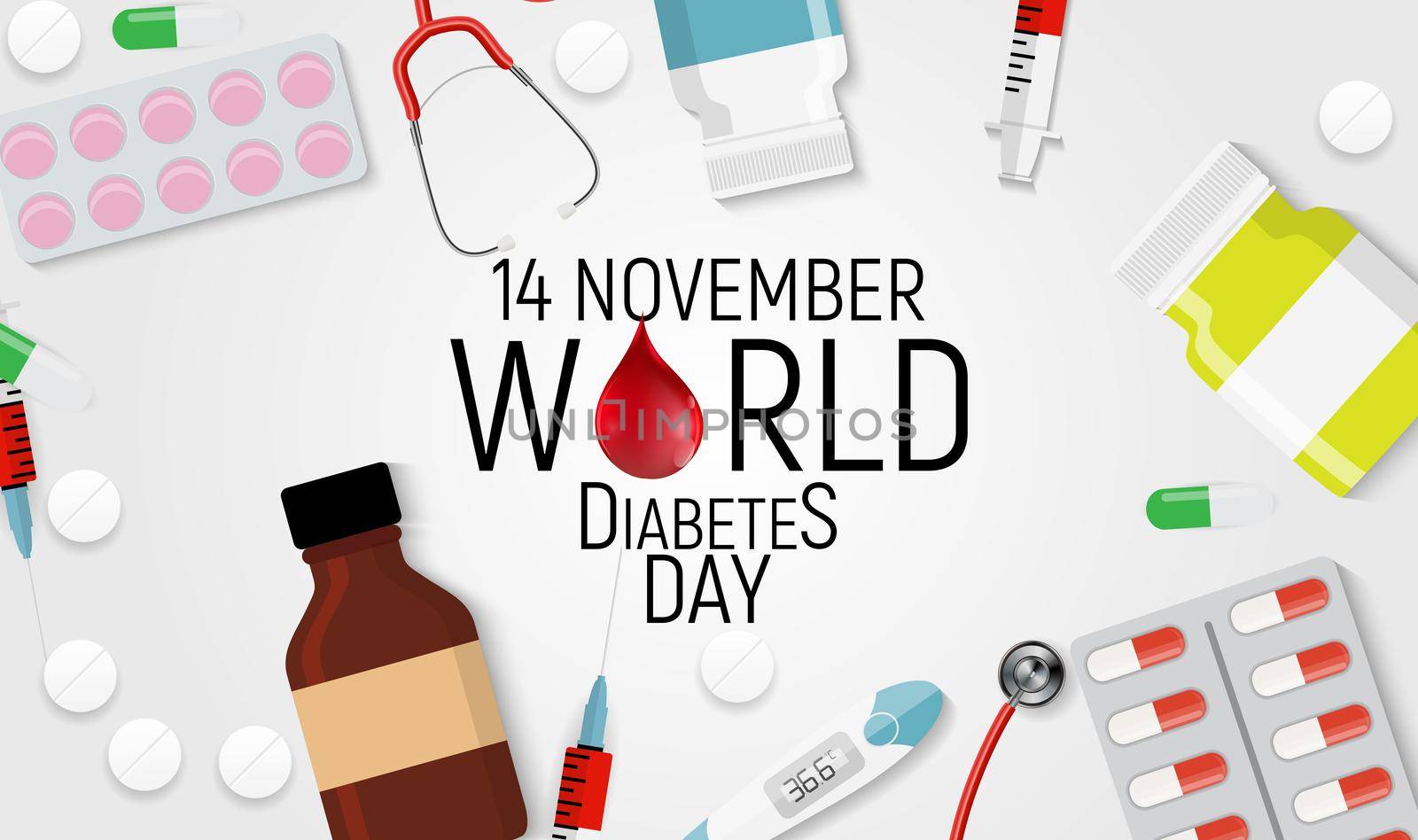 14 November. World diabetes day awareness background. vector Illutration EPS10