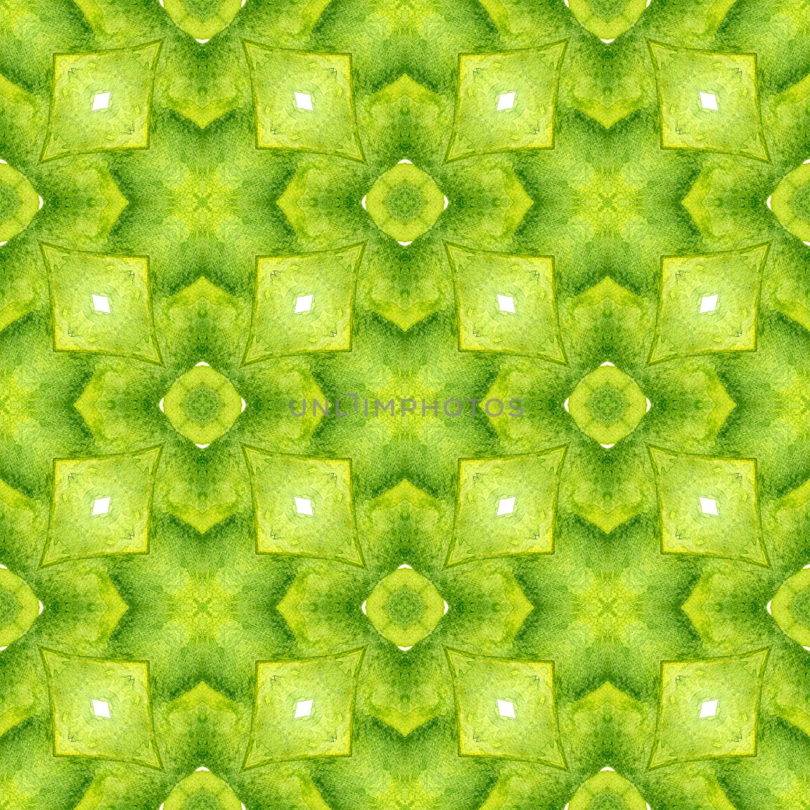 Ikat repeating swimwear design. Green interesting boho chic summer design. Watercolor ikat repeating tile border. Textile ready wondrous print, swimwear fabric, wallpaper, wrapping.