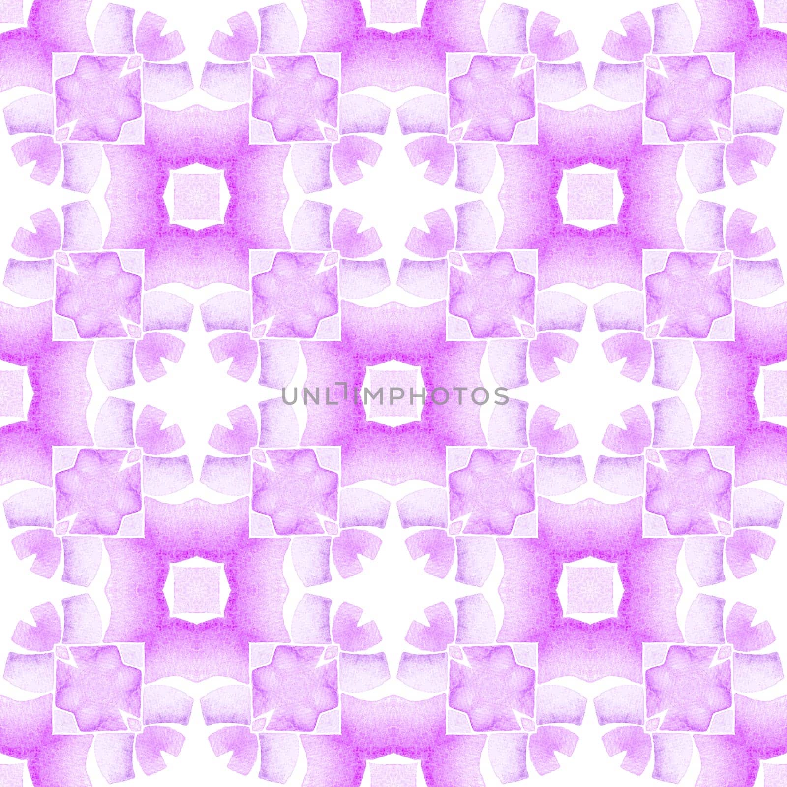 Watercolor ikat repeating tile border. Purple by beginagain
