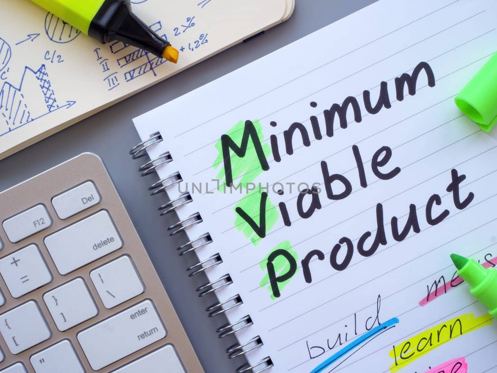 MVP Minimum viable product and marks on the page. by designer491