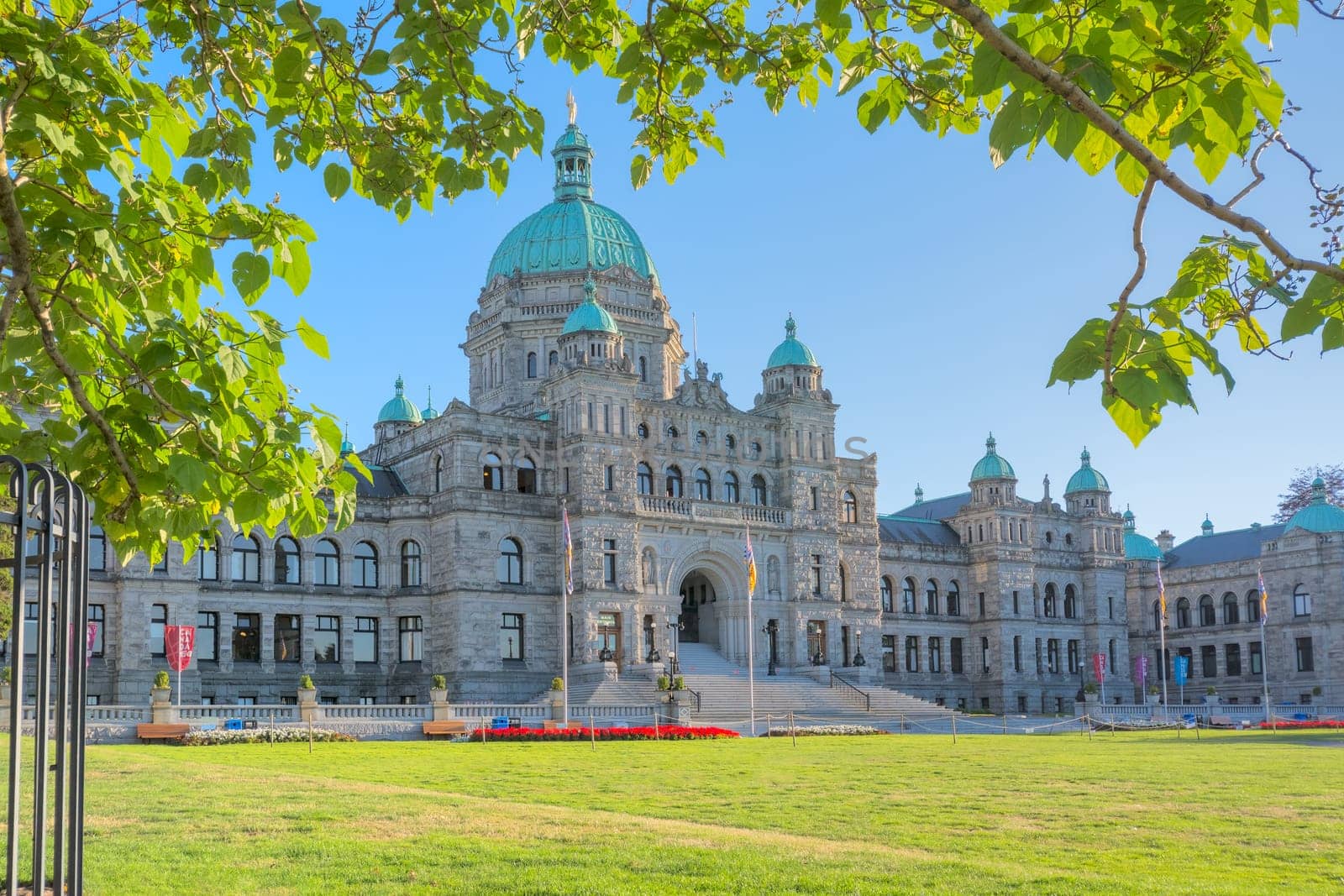 View of Legislative Assembly building in Victoria, British Columbia, Canada.