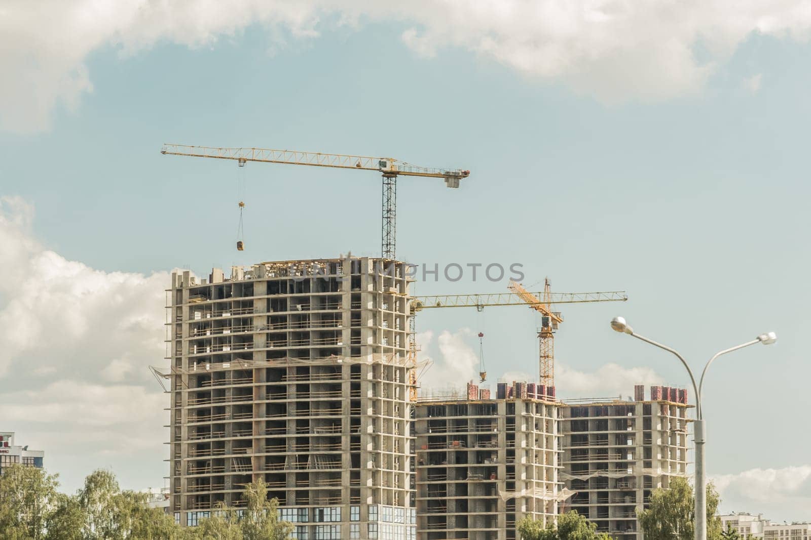 Tower crane, development of urban structures and construction of houses industry architecture by AYDO8