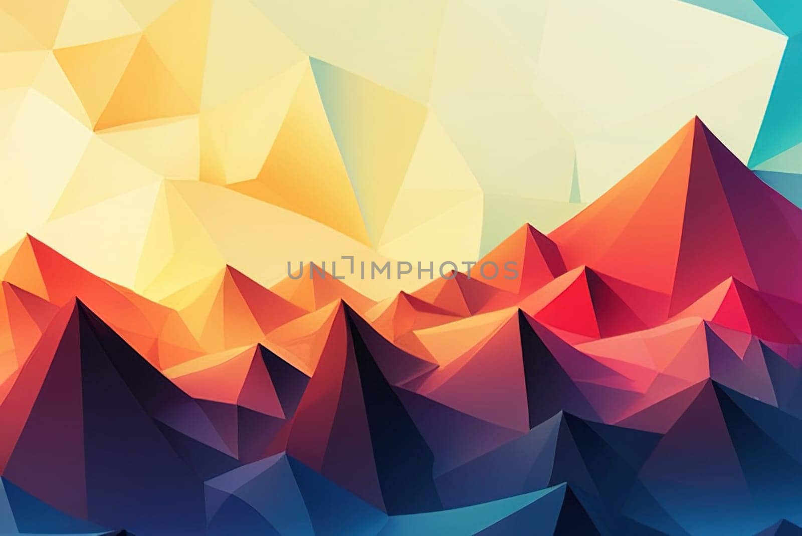 Abstract polygonal background of different color figures. Template for a text. Futuristic style geometric colorful triangle texture illustration.