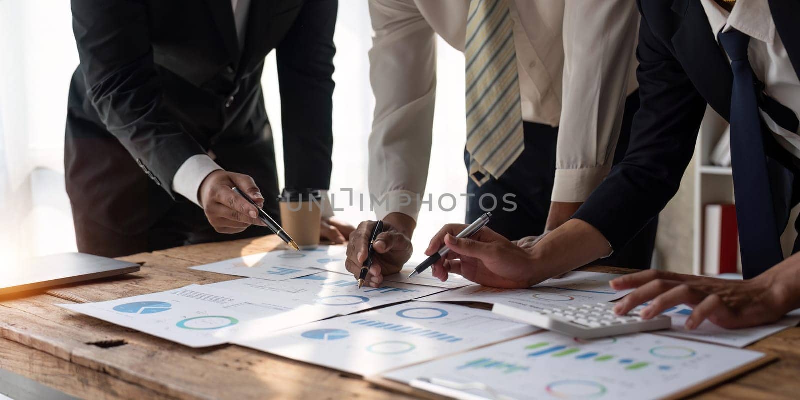 Business People Analyzing Statistics Financial Analysis Data Chart Graph Concept.