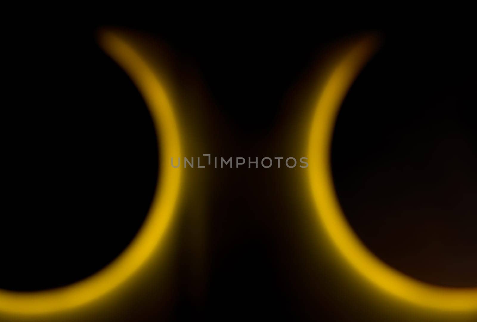 Blurred background in the dark with a pattern of moon sample eclipse abstract design modern interior wall with yellow neon light template night background.