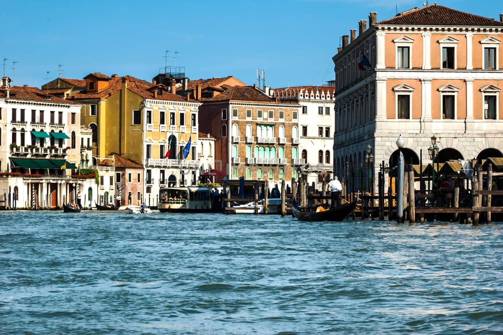 View of Grand Canal with Venetian gondola
