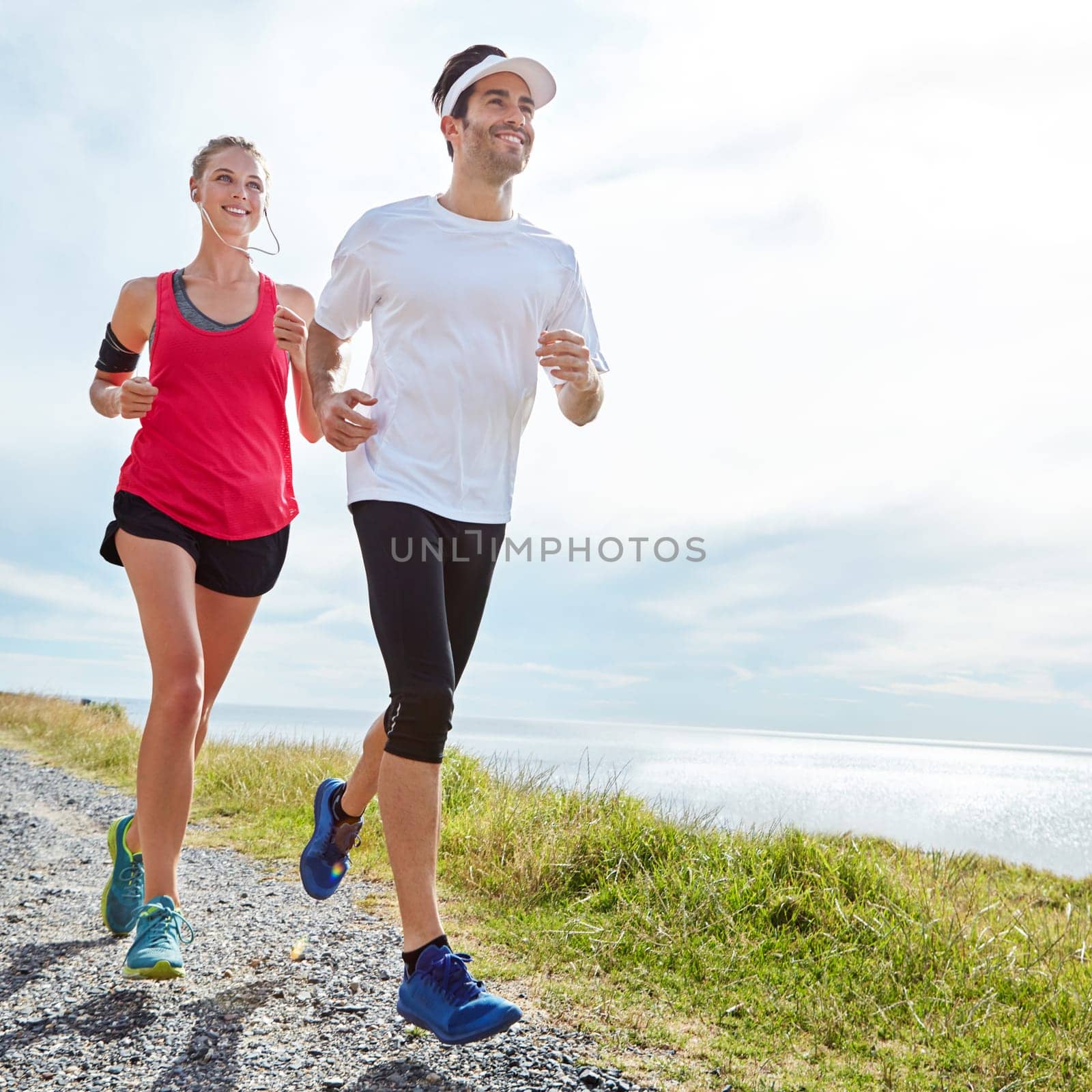 Dedicated to fitness and each other. a young couple going for a run together