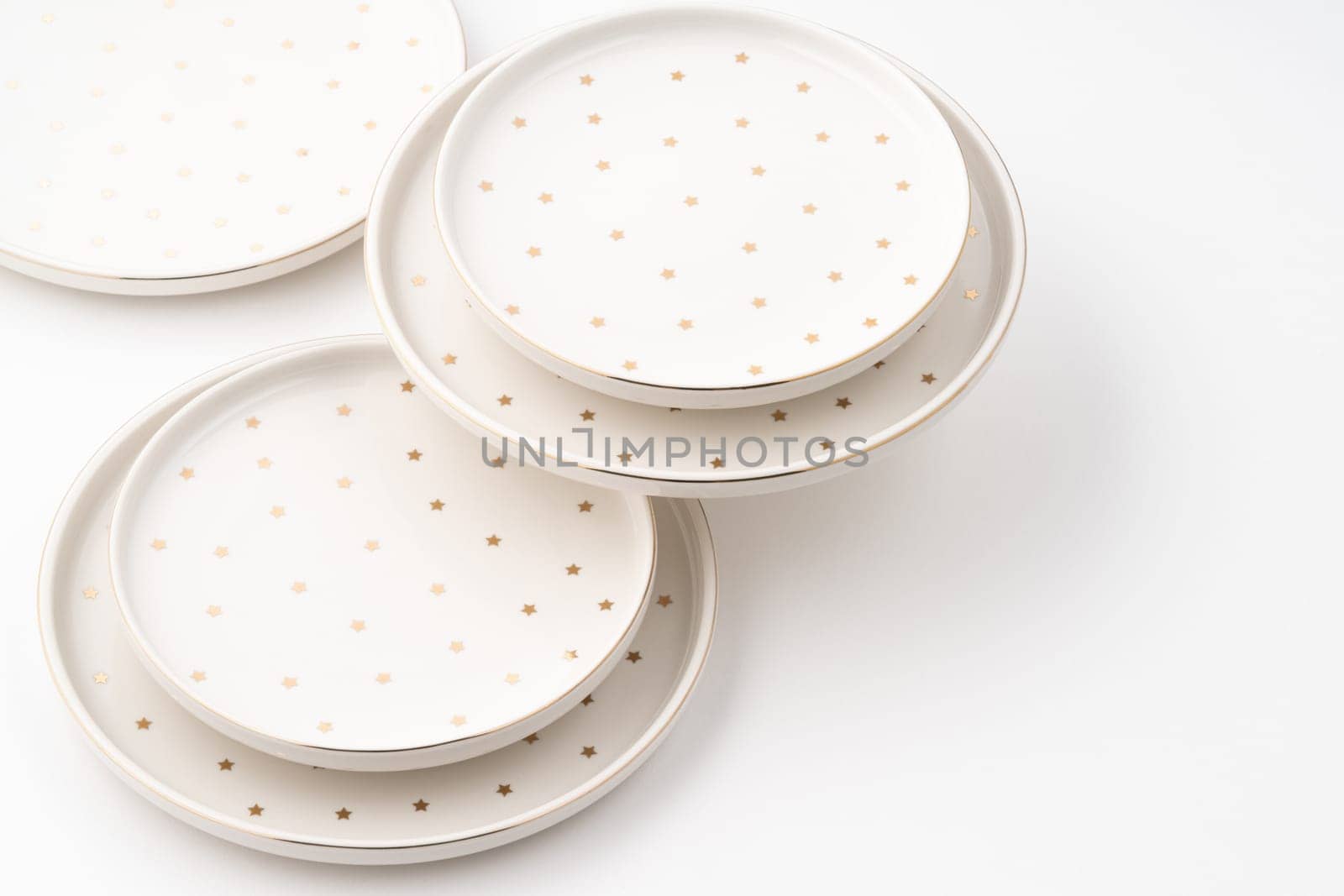 The ceramic plates isolated on white background