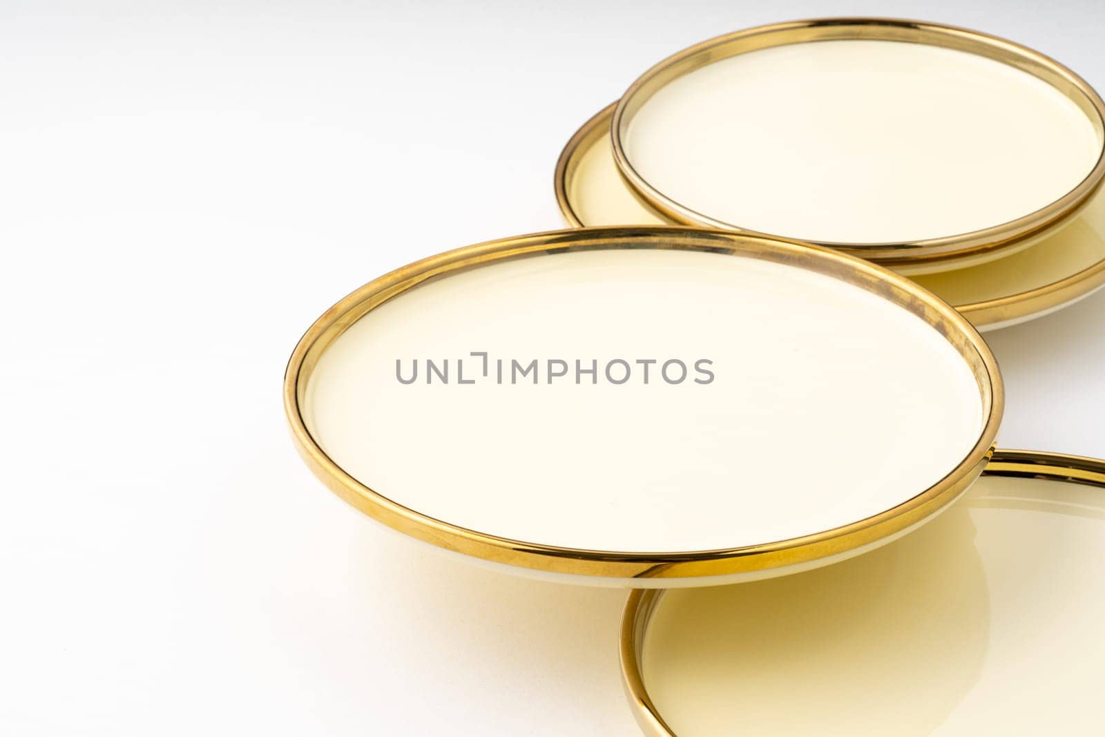 A golden luxury ceramic kitchen utensils on a white background by A_Karim