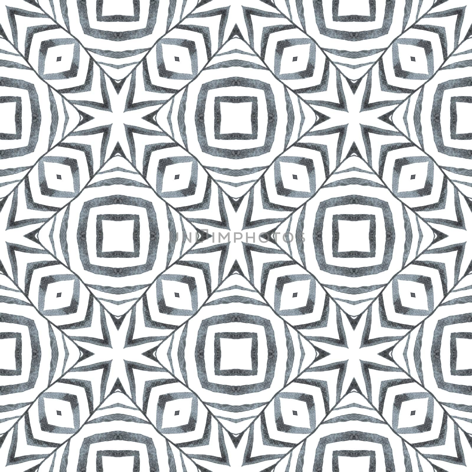 Textile ready enchanting print, swimwear fabric, wallpaper, wrapping. Black and white exceptional boho chic summer design. Summer exotic seamless border. Exotic seamless pattern.